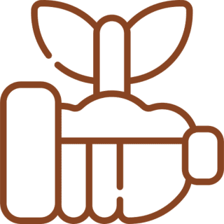 Fist with plant sprout line illustration.