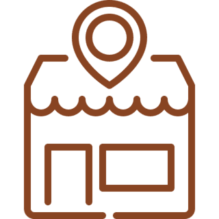 Store icon with location pin above.